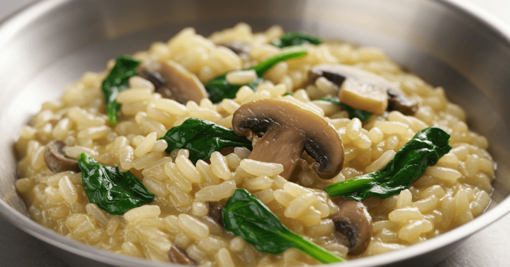Leckeres Risotto, perfekt zubereitet mit frischen Zutaten und einer cremigen Konsistenz.