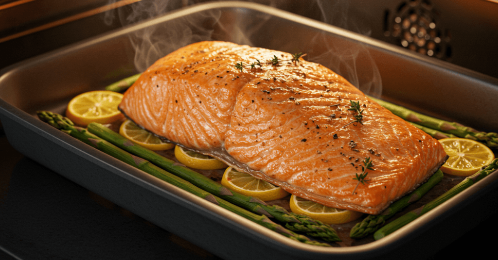 Rezept für perfekt gebackenen Lachs im Ofen mit frischen Kräutern und Zitrone